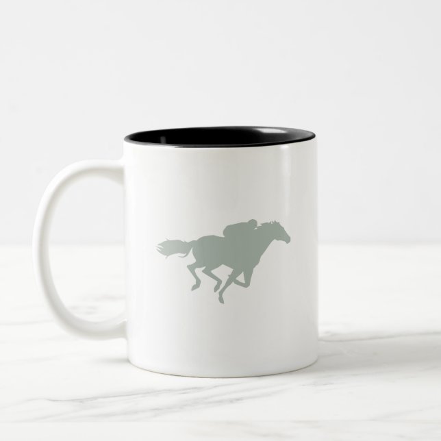Ash Grått Horse Tävla Två-Tonad Mugg (Vänster)