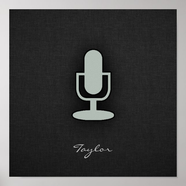 Ash Grått Microphone Poster (Framsidan)