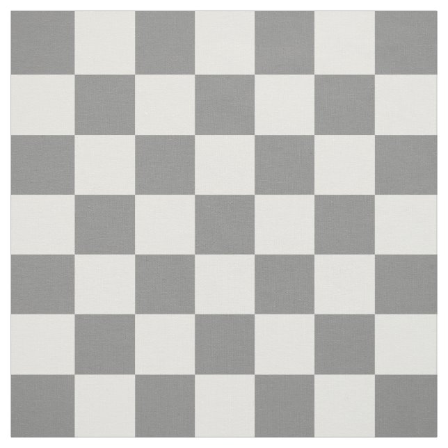 Ash Grått och White Checker Mönster Textile Tyg (Provkarta)