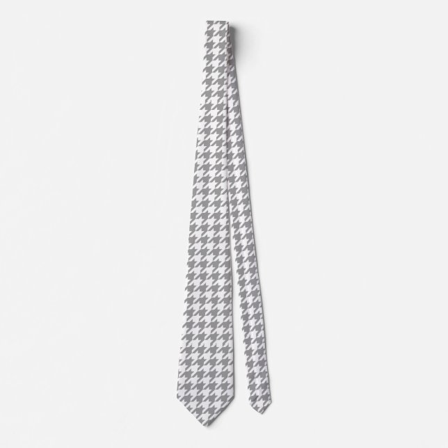 Ash Grått och White Houndstooth Check Slips (Framsida)