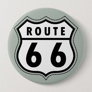 Ash Grått Route 66 Road Sign Knapp