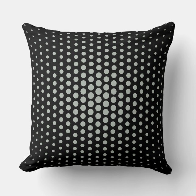 Ash grått Techno Dots Modern Black Kudde (Framsida)