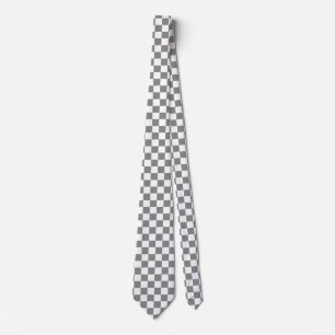 Ash Grått White Checkack Mönster Slips