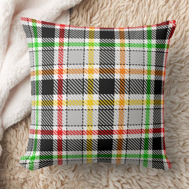 Ash Gray Black Multicolour Flannel Plaid Tartan Kudde (Skapare uppladdad)