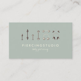 Ash Grönt Grått Ivory Body Piercing Visitkort
