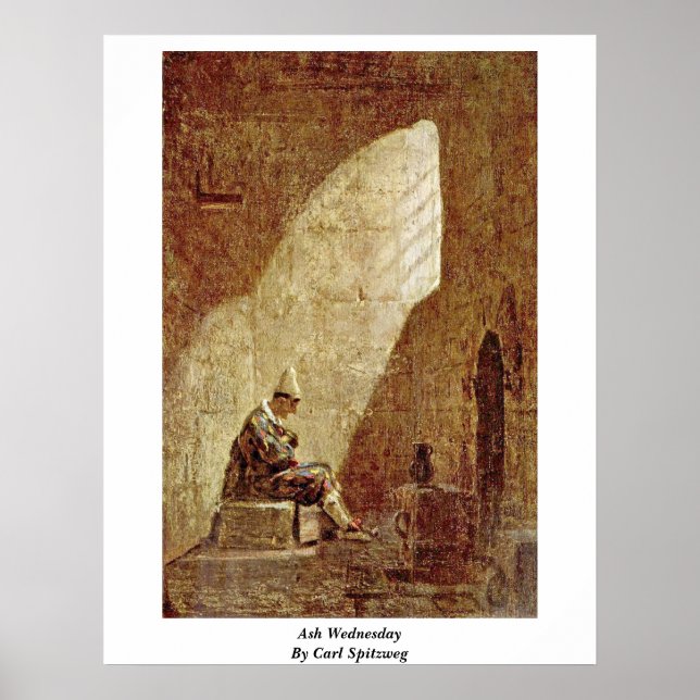 Ash Onsdag av Carl Spitzweg Poster (Framsidan)