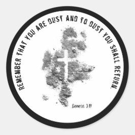 Ash Onsdag Lent Scripture Verse Kor Dust Clas Runt Klistermärke