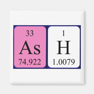 Ash Periodiska bord namn magnet