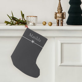 Ash | Personlig för enkel minimalistisk plats Liten Julstrumpa
