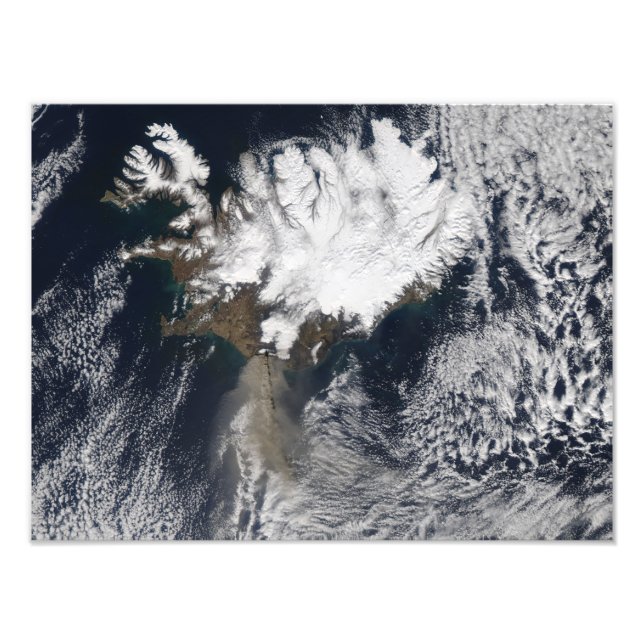 Ash plume från Eyjafjallajokull Volcano, Island Fototryck (Framsidan)