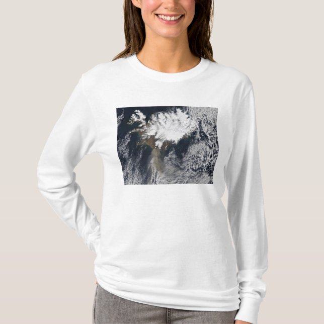 Ash plume från Eyjafjallajokull Volcano, Island Tee Shirt (Framsida)
