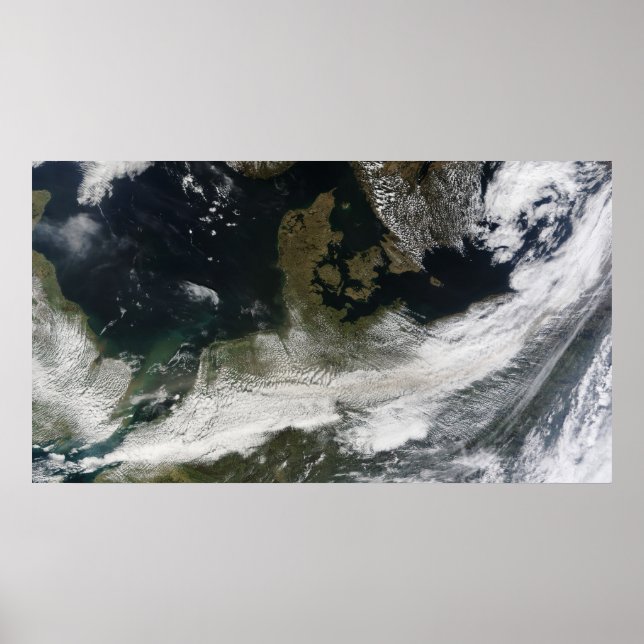 Ash plume från Eyjafjallajokull Volcano Poster (Framsidan)