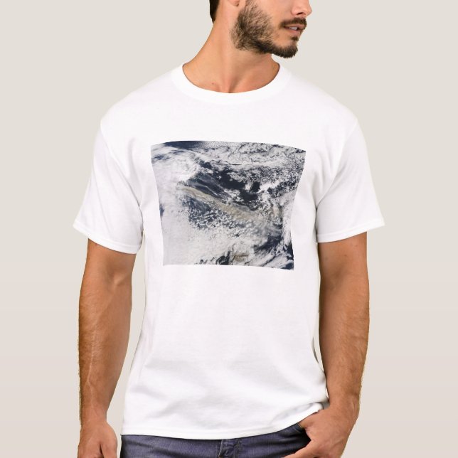 Ash plume från Eyjafjallajokull Volcano T Shirt (Framsida)