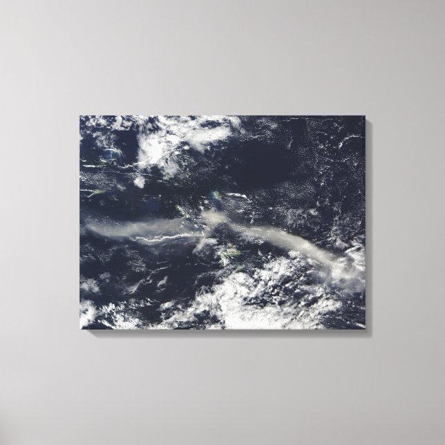 Ash Plume från Soufriere Backe, Montserrat Canvastryck (Framsida)