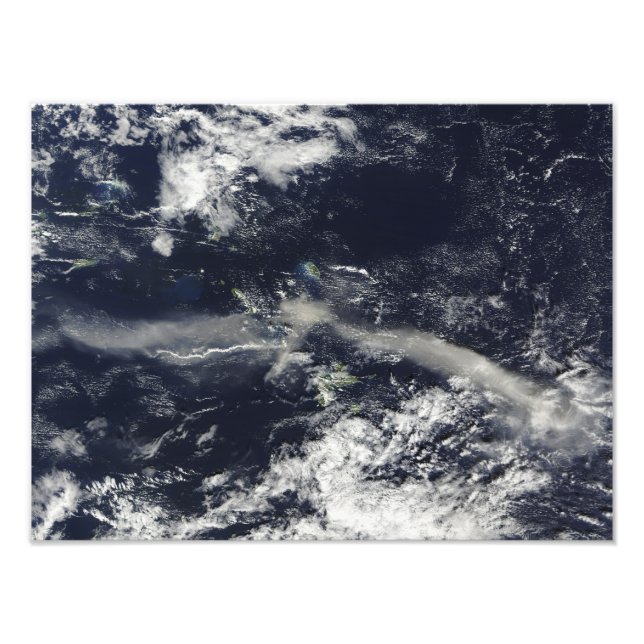 Ash Plume från Soufriere Backe, Montserrat Fototryck (Framsidan)