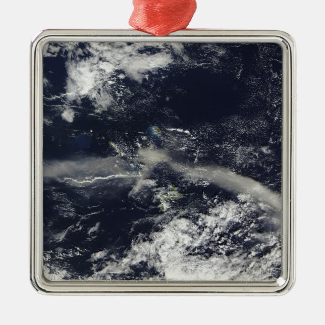 Ash Plume från Soufriere Backe, Montserrat Julgransprydnad Metall (Framsidan)