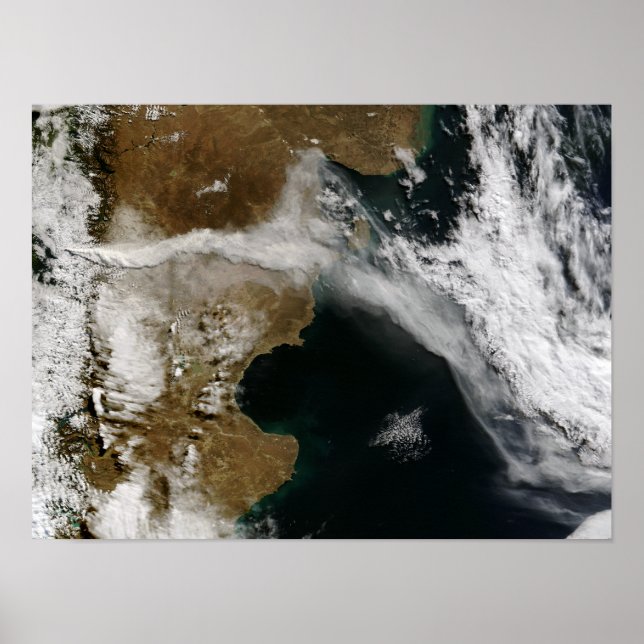Ash plume från utbrottet av Chaiten vulcano, Chi Poster (Framsidan)