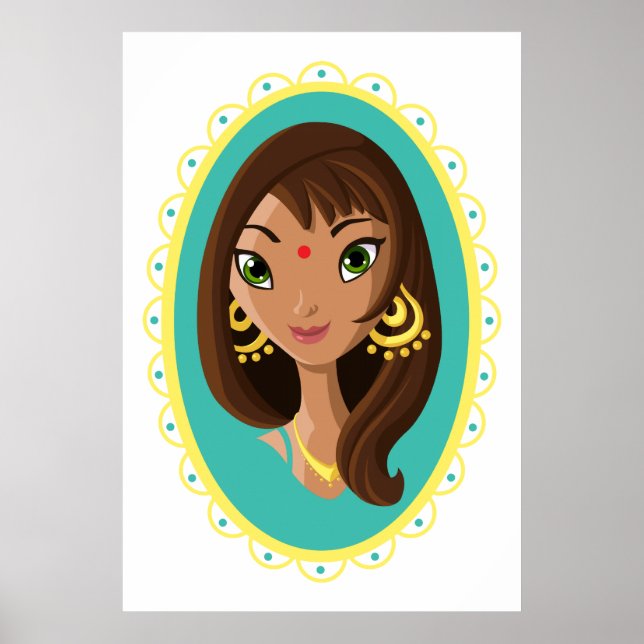 Asha Indiska skönheten Poster (Framsidan)