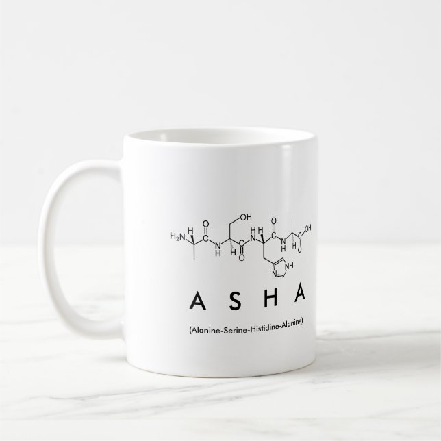 Asha peptide namn mugg (Vänster)