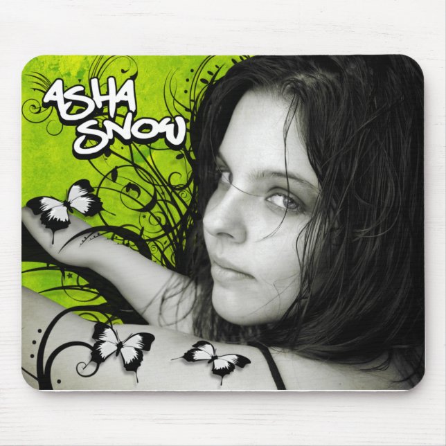 Asha snö Mousepad: Gröna fjärilar Musmatta (Framsidan)