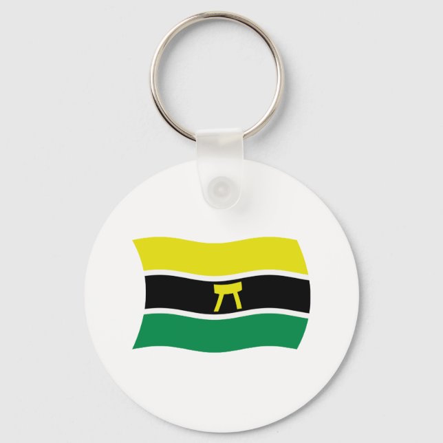 Ashanti People Flagga Keychain Nyckelring (Framsida)