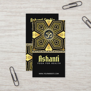Ashanti Yoga Black Guld Deco Affärskort Visitkort