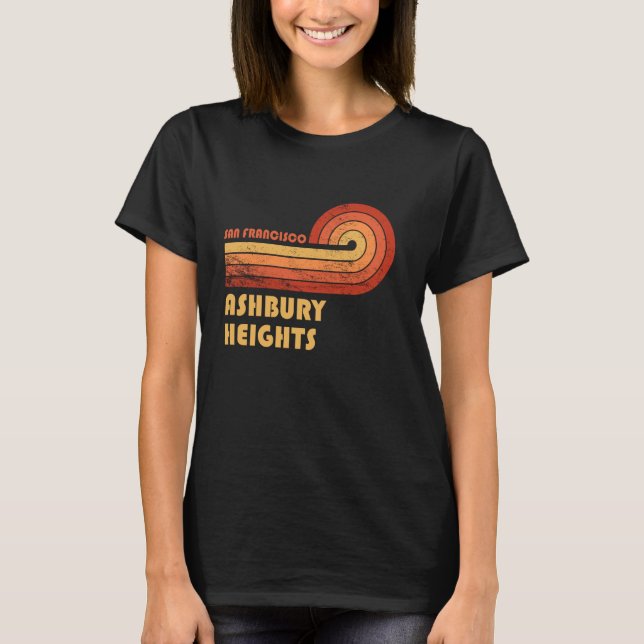 Ashbury Heights San Francisco California Retro Vin T Shirt (Framsida)