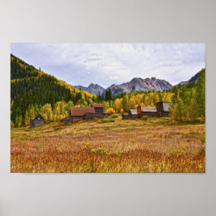 Ashcroft, spökstad för kolgruvebrytning i Colorado Poster