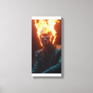 Ashen Amidst Flames - Dramatic and Fiery Art Canvastryck