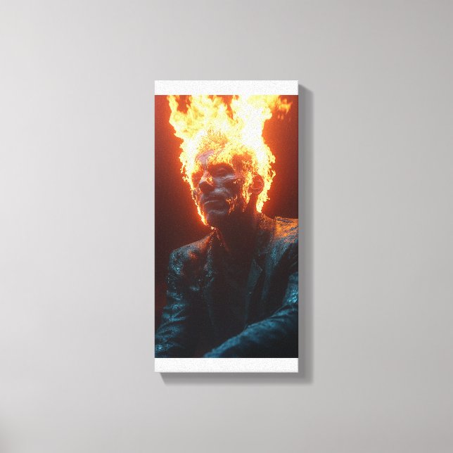 Ashen Amidst Flames - Dramatic and Fiery Art Canvastryck (Framsida)