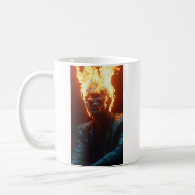 Ashen Amidst Flames - Dramatic and Fiery Art Kaffemugg (Vänster)