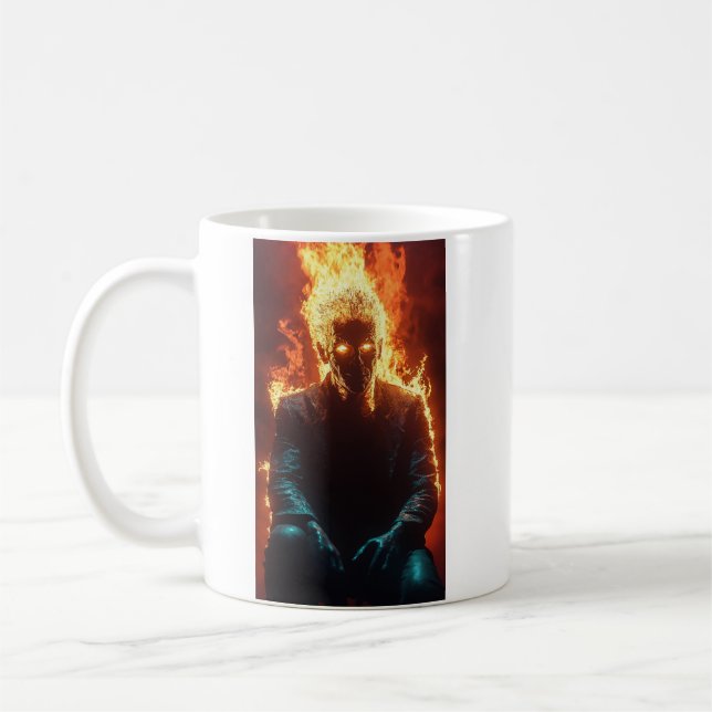Ashen Amidst Flames - Dramatic and Fiery Art Kaffemugg (Vänster)