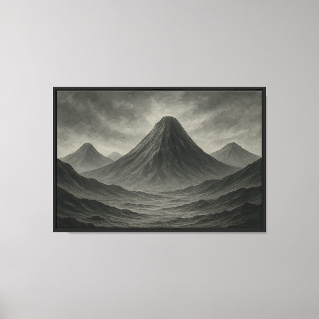 Ashen Volcano Valley Canvastryck (Framsida)