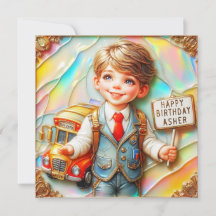 ASHER ~ Birthday Card ~ Road Crosing Monitor ~