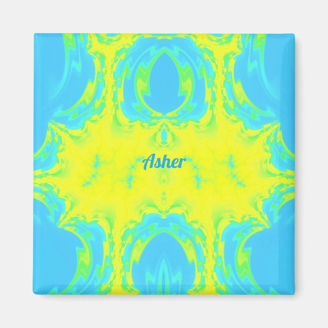 ASHER ~ Blue and Gult ~ Magnet (Framsidan)
