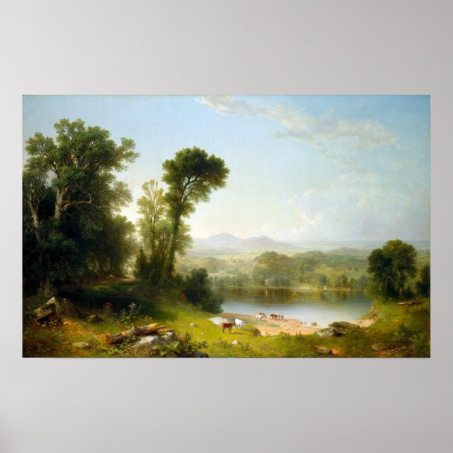 Asher Brown Durand Pastoral Ligcape Poster (Framsidan)