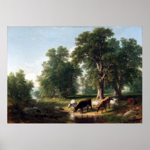 Asher Brown Durand Sommeftermiddagen Poster