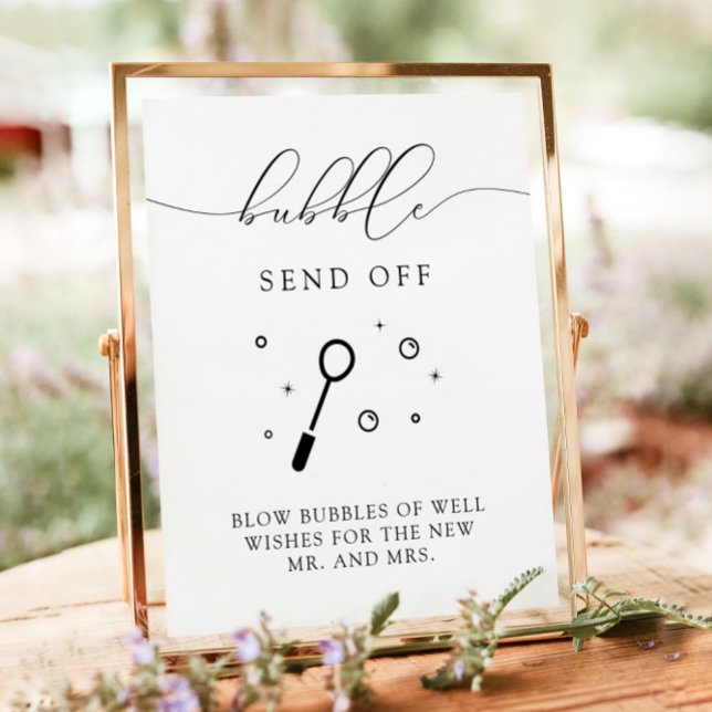 ASHER Calligraphy Bubble Send Off Wedding Sign Poster (Skapare uppladdad)