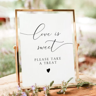 ASHER Calligraphy Kärlek är Sweet Dessert Bord Poster