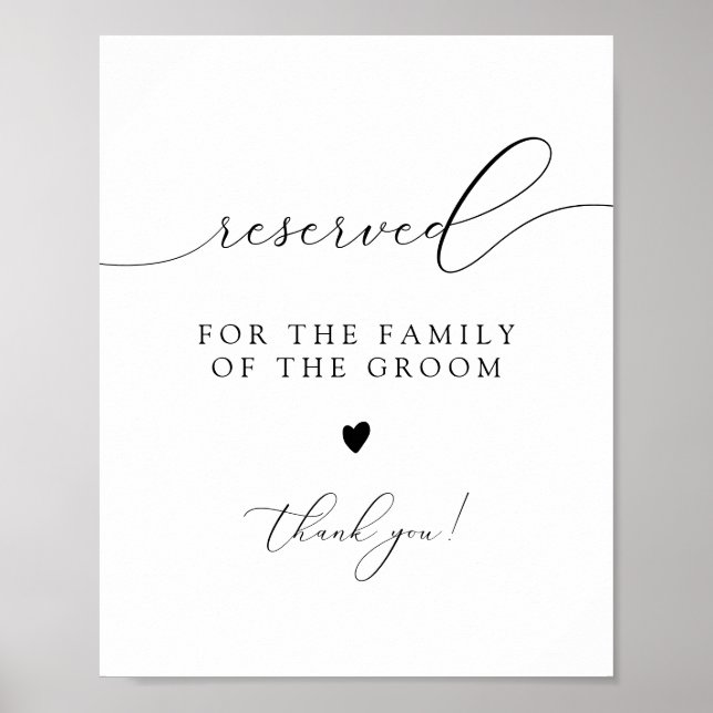 ASHER Calligraphy Reserved for Family of the Groom Poster (Framsidan)
