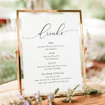 ASHER Elegant Calligraphy Pub Menu Sign Poster<br><div class="desc">Det här menytecknet i pub har ett elegant-calligraphy-skript och en modern minimalistisk design. Den enkla kombinationen och eleganten svartvitt färg gör att det är perfekt för alla händelser.</div>