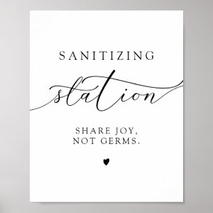 ASHER Elegant Calligraphy Sanitizing Station Sign Poster