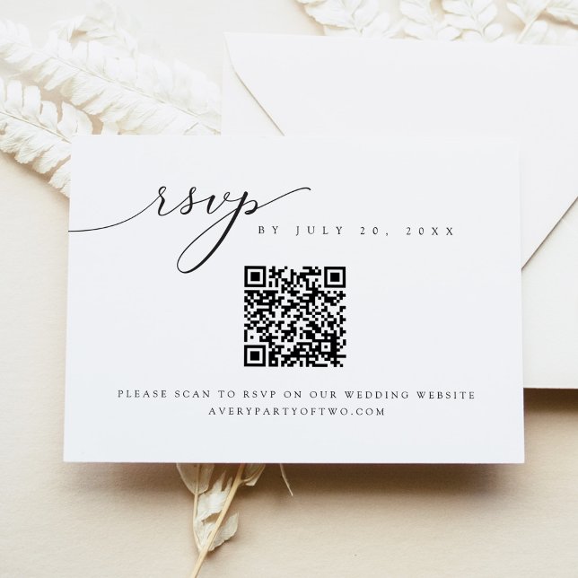 ASHER Elegant Calligraphy Script QR Code OSA kort (Skapare uppladdad)