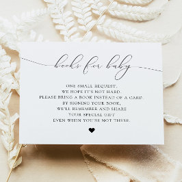ASHER Elegant Script Böcker för Baby Shower Kort