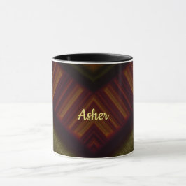 ASHER ~ GLOSSY 3D Glossy Black Brown Grönt ~ Mugg