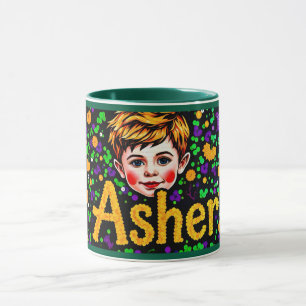 ASHER ~ GLOSSY Sequin Bild ~ Mugg