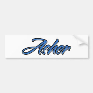 Asher Namn blue Aufkleber Sticker Autoaufkleber Bildekal