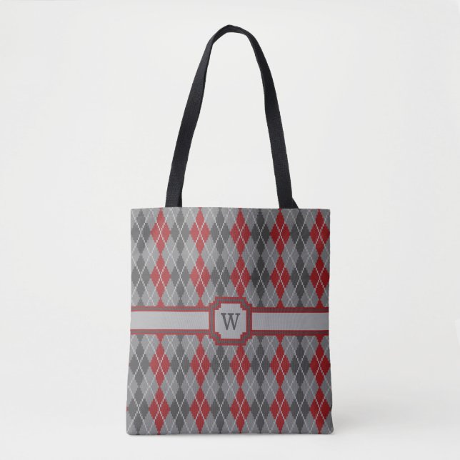 Ashes and Embers Argyle All-over-Print Bag Tygkasse (Framsida)