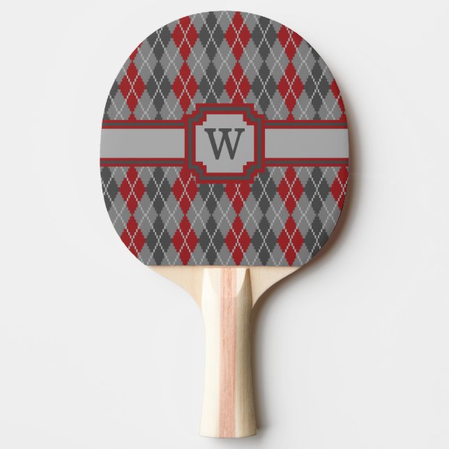 Ashes and Embers Argyle Ping Pong Paddle Pingisracket (Framsidan)