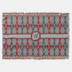 Ashes and Embers Argyle Throw Blanket Mysfilt